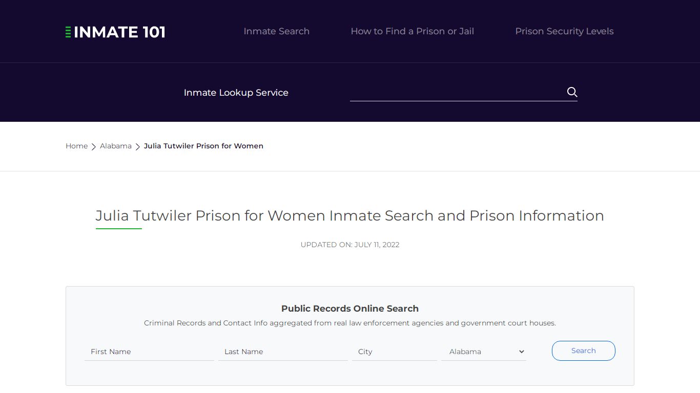 Julia Tutwiler Prison for Women Inmate Search, Visitation ...